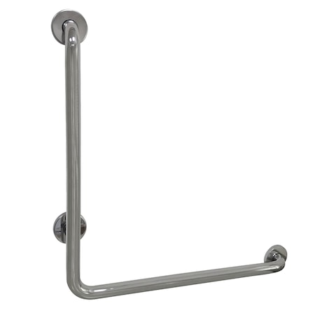 Made To Match L-Shaped Grab Bar, 27-1/16" L, 304 Stainless Steel, Mirror GBL1424CSR1